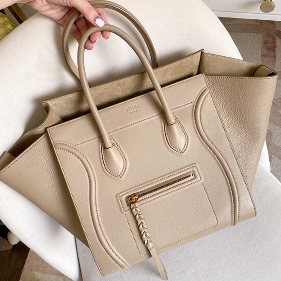 Celine Handbags - Céline Women’s Phantom Pebbled Handbag, Beige